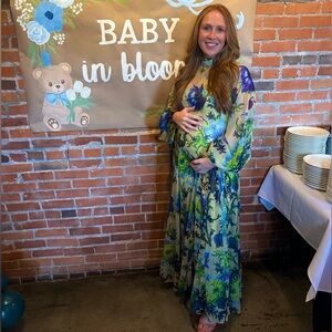 ASOS ARRANGE high neck trapeze maxi dress in in bold floral print